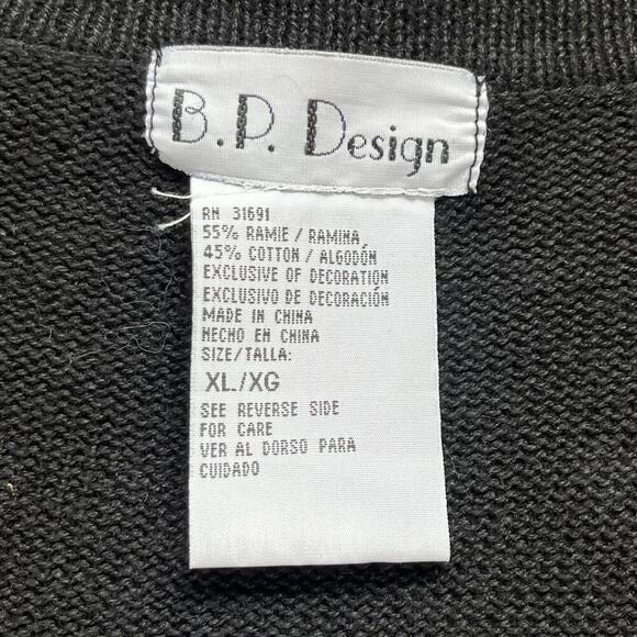 B.P. Design Women's Vintage Holiday Sweater Poinsettia Embroidered Size XL - Picture 9 of 10